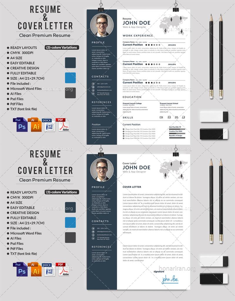 دانلود لایه باز قالب آماده رزومه حرفه ای ویژه معرفی هر بخش از توانمندی های فردی با امکان درج تصویر پرسنلی در فرمت های PDF و DOC و فتوشاپ و EPS و Ai