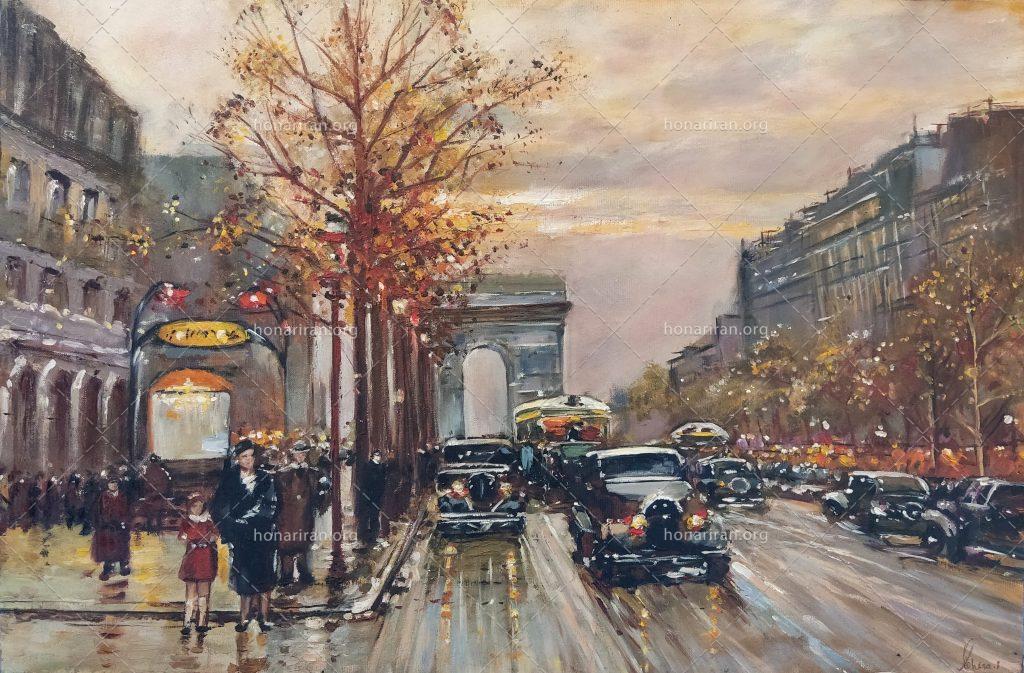 نقاشی رنگ روغن Paris street