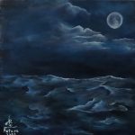 Painting of the sea in night