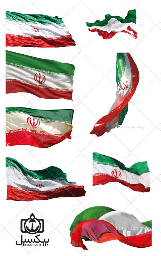 لایه باز احتزاز پرچم ایران با کیفیت بالا psd