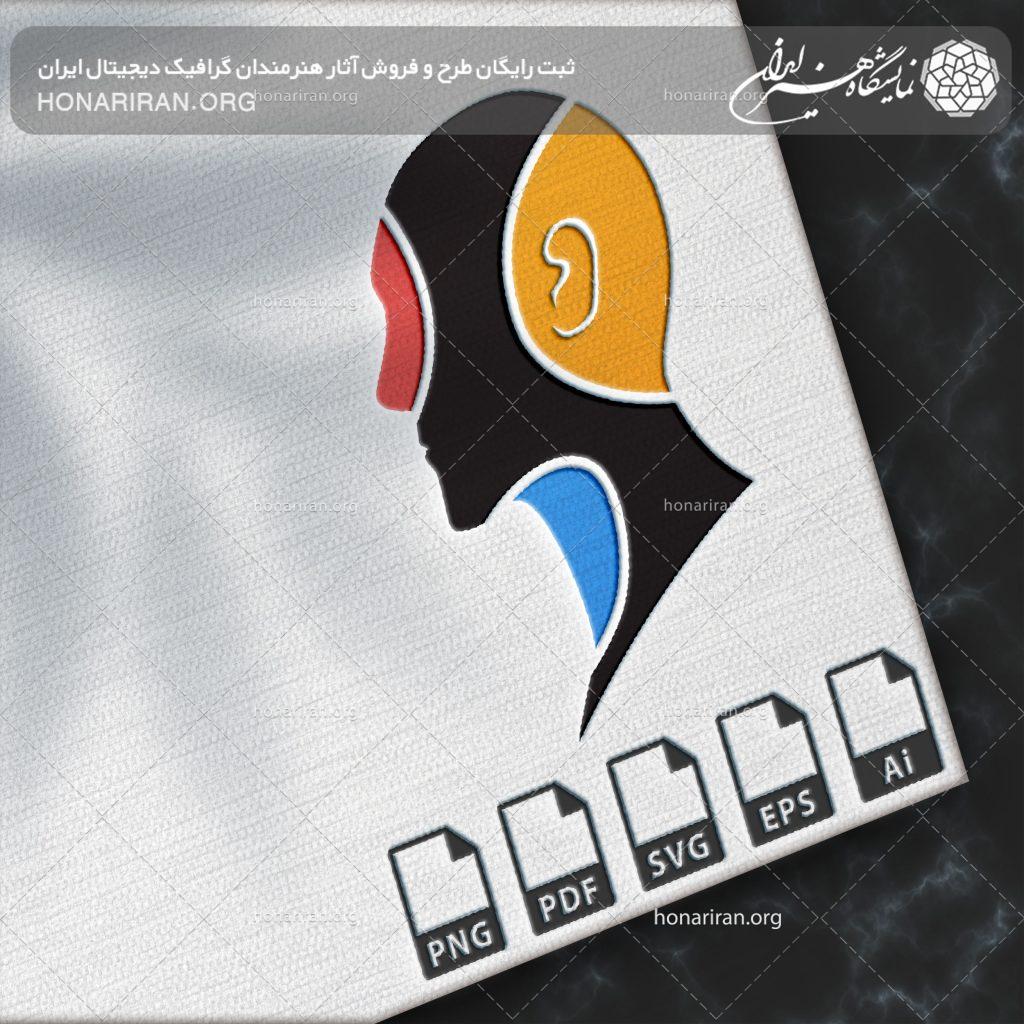 آرم و لوگو چهره نیم رخ گوش و حلق و بینی