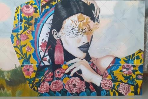 تابلو رنگ روغن نقاشی خط