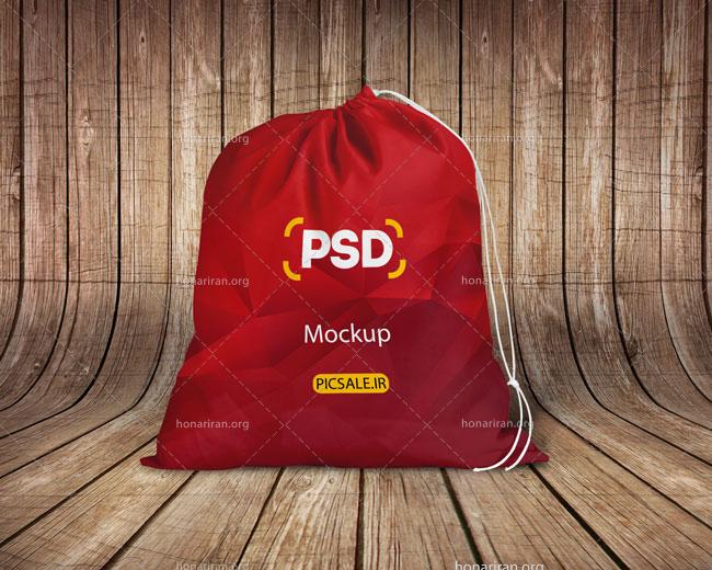 موکاپ کیسه برنج یا گونی غلات و میوه psd