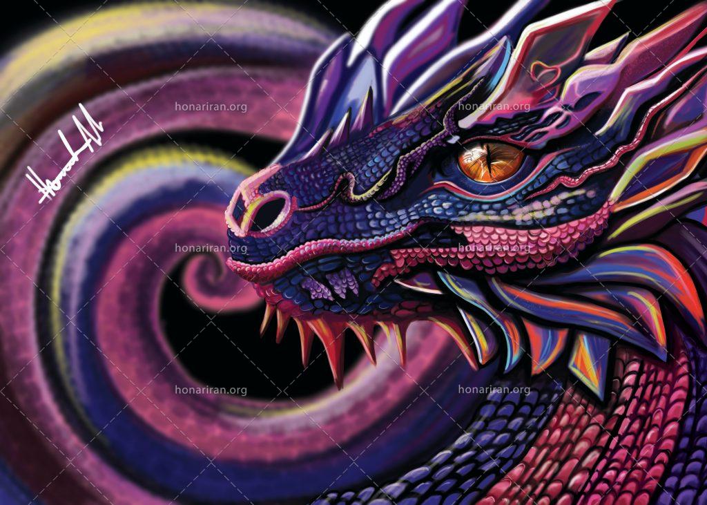 نقاشی دیجیتال اژدها