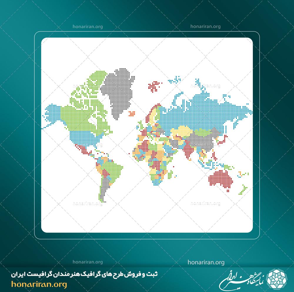 وکتور نقشه جغرافیایی و نقشه قاره های جهان / 1