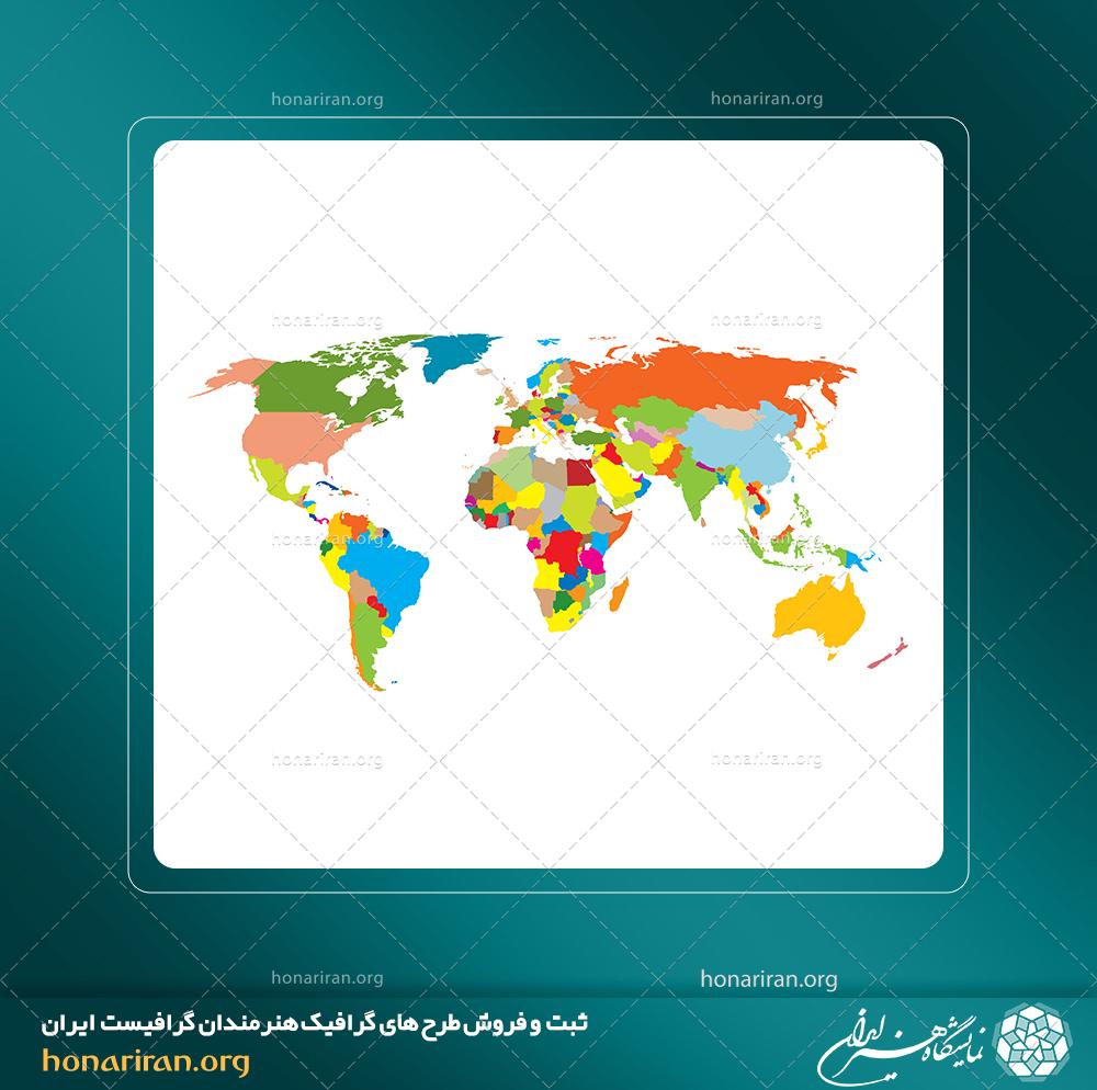 وکتور نقشه جغرافیایی و نقشه قاره های جهان / 3