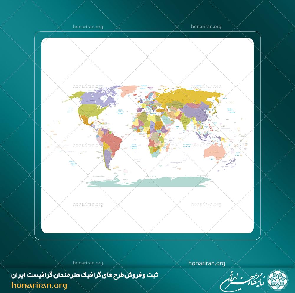 وکتور نقشه جغرافیایی و نقشه قاره های جهان / 14