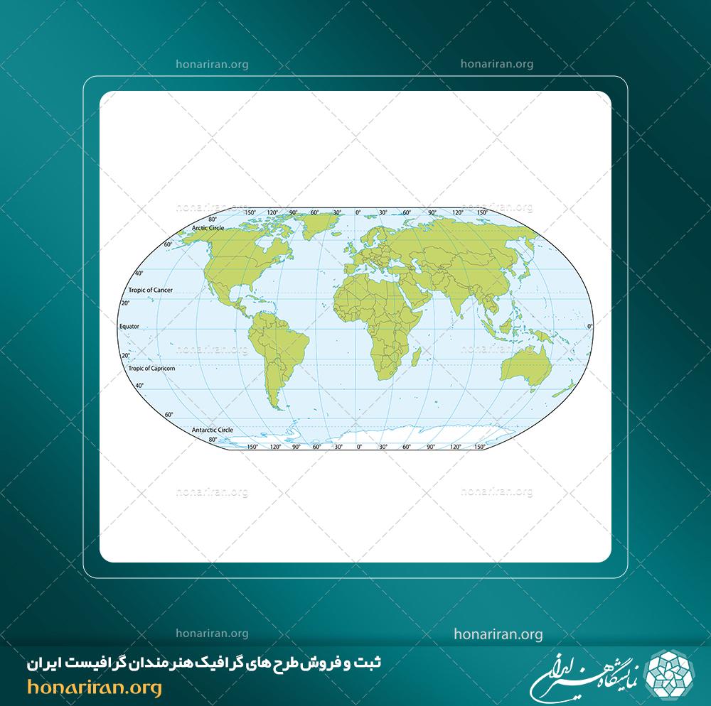 وکتور نقشه جغرافیایی و نقشه قاره های جهان / 9