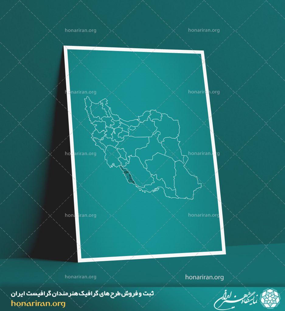 نقشه تقسیمات استان بوشهر کشور ایران