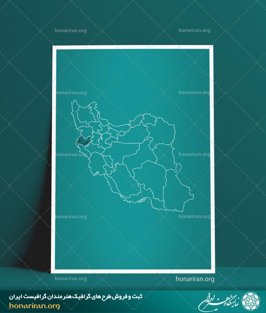 نقشه تقسیمات استان کرمانشاه کشور ایران