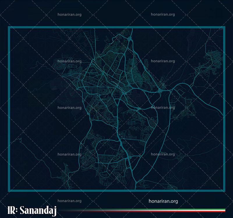 تصویر نقشه تقسیمات شهری سنندج