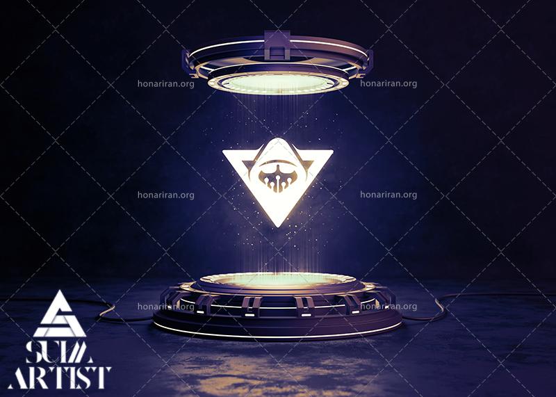 آرم و لوگو لایه باز وکتور سیاه و سفید شخصی با هودی، طراحی سبک سایبرپانک