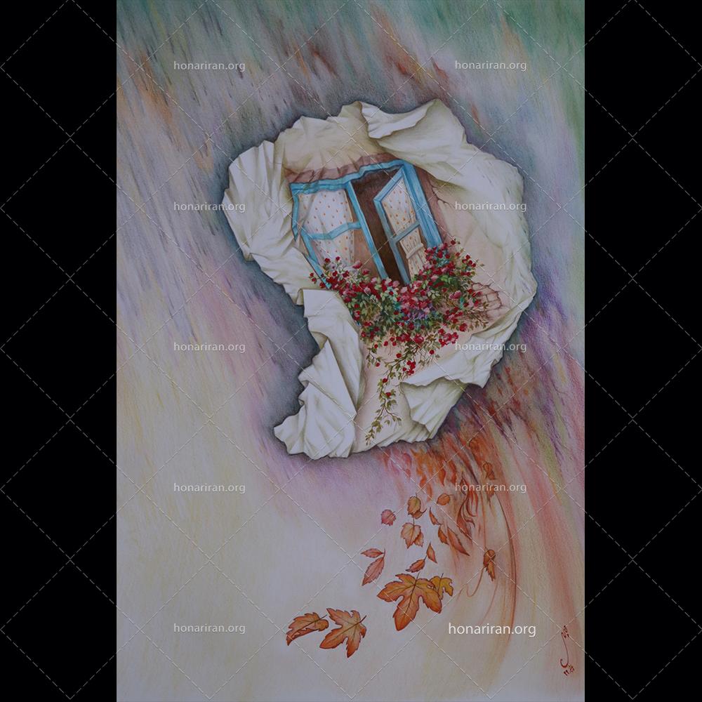 نقاشی مداد رنگی با عنوان “خاطره”