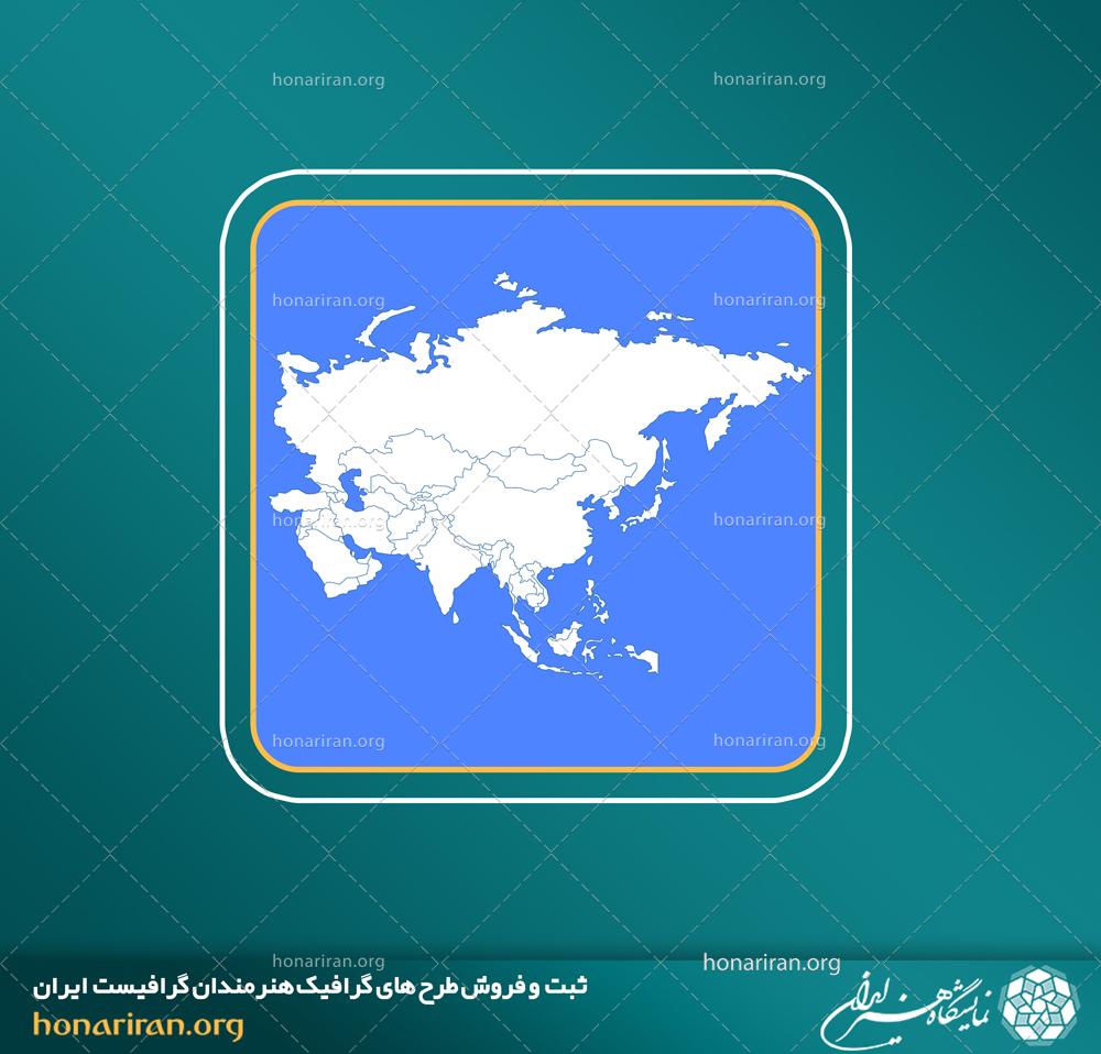 وکتور و فایل لایه باز  نقشه جهان و قاره ای به رنگ سفید با خطوط آبی