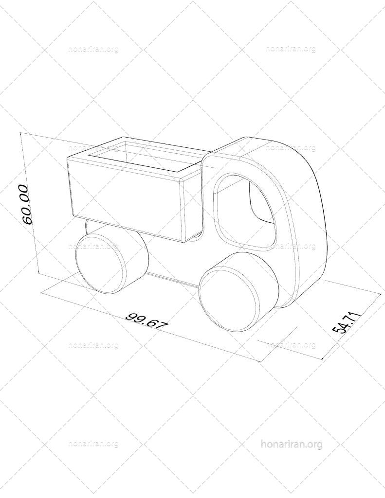 اسباب بازی چوبی کاج دارمازو مدل کامیون