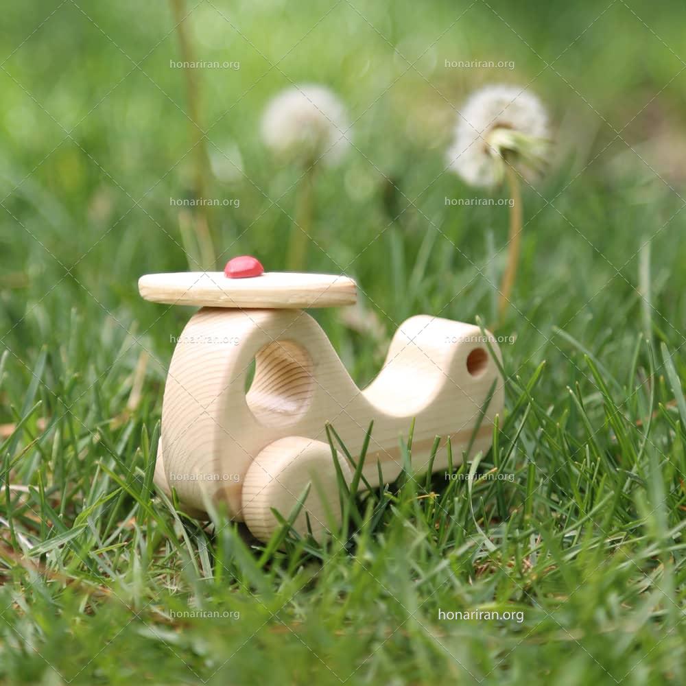 اسباب بازی چوبی دارمازو مدل هلی کوپتر کاج