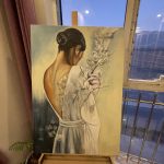 تابلو رنگ و روغن ورق نقره