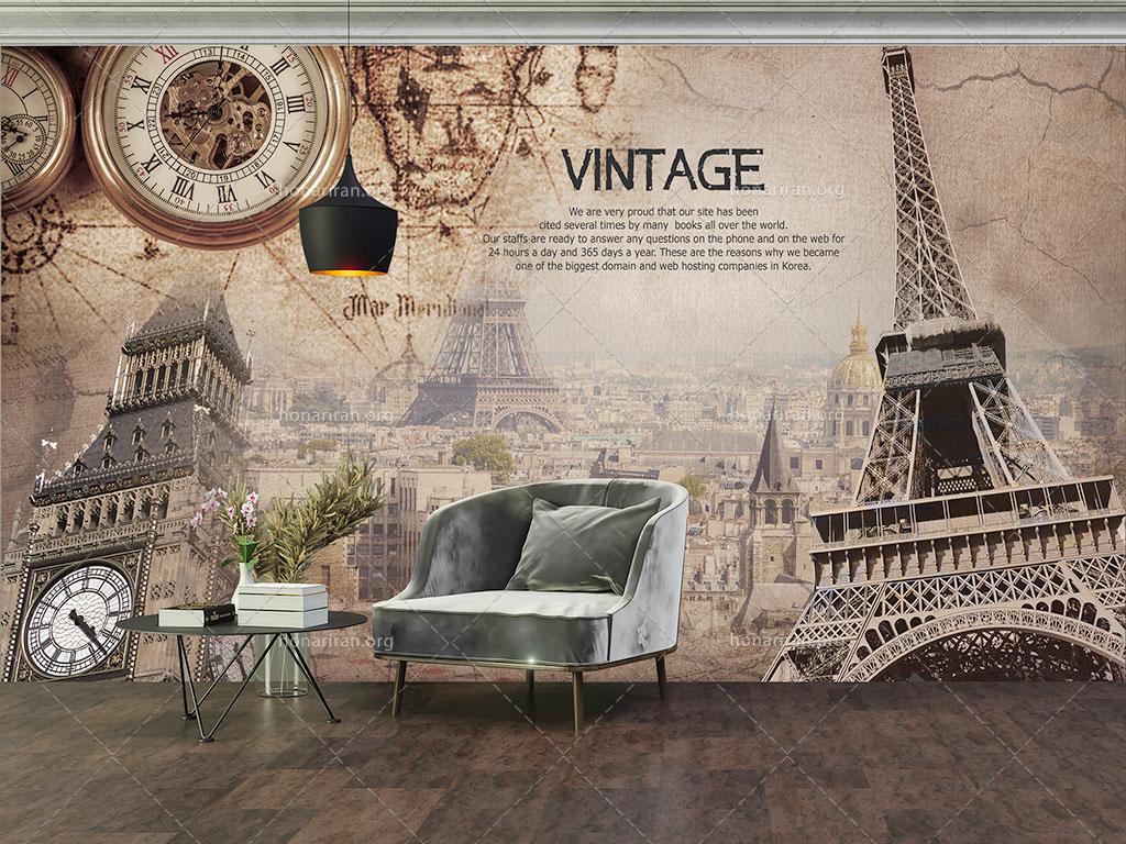 فایل لایه باز کاغذ دیواری نمایی از پاریس