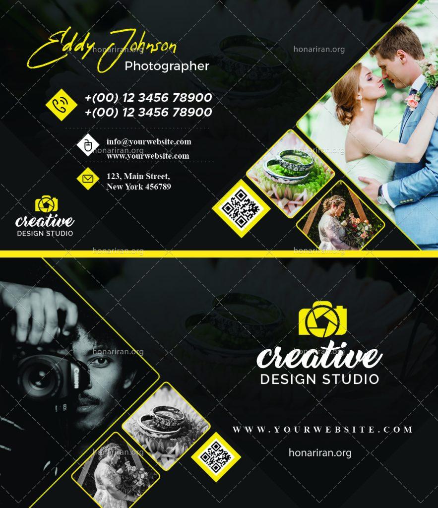 دانلود فایل لایه باز کارت ویزیت آتلیه عکاسی و فیلم برداری عروسی