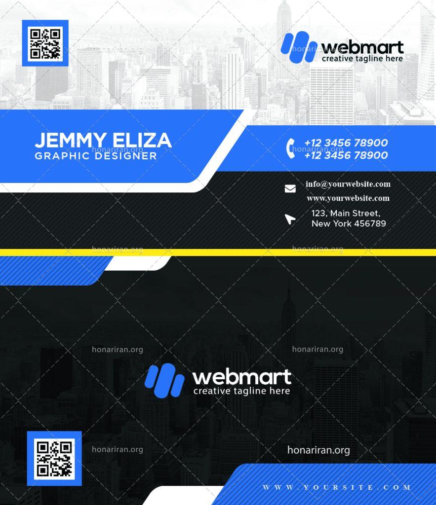 دانلود فایل لایه باز کارت ویزیت مشاور املاک یا بنگاه املاک با رنگ بندی سرمه ای و پس زمینه شهر