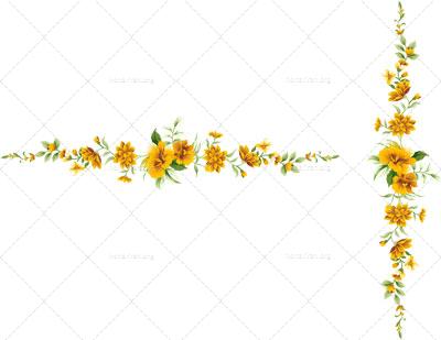 فایل PNG شاخه گل های زرد دوربری شده