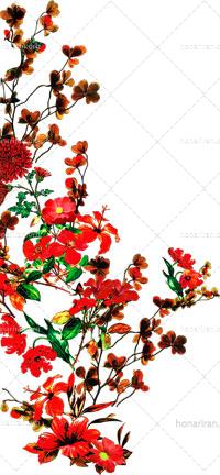 فایل PNG شاخه گل های قرمز دوربری شده