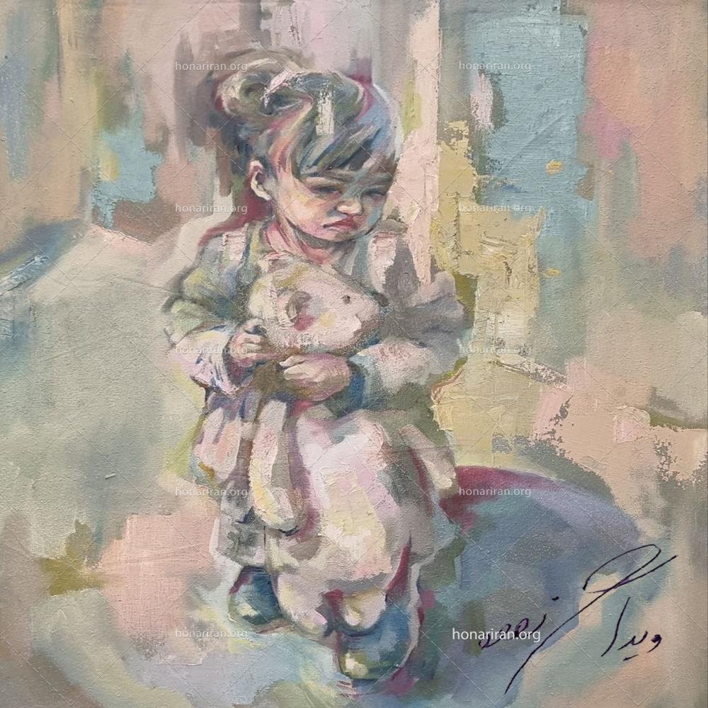 تابلو نقاشی دختر غم