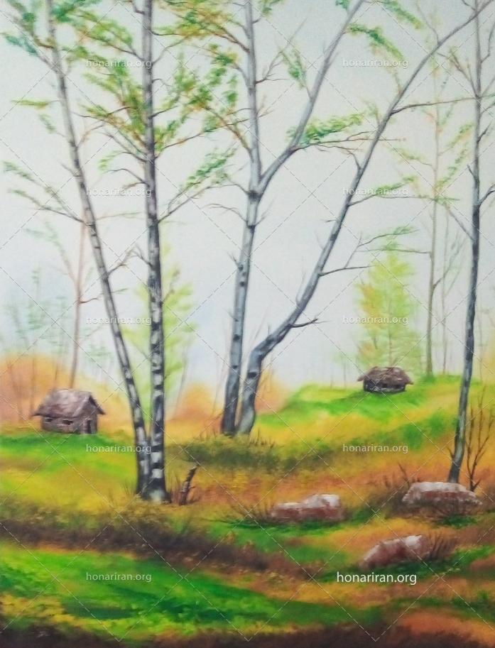 تابلو نقاشی رنگ روغن پاییز