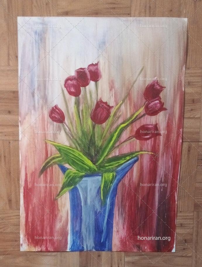 تابلو نقاشی گل رزهای قرمز