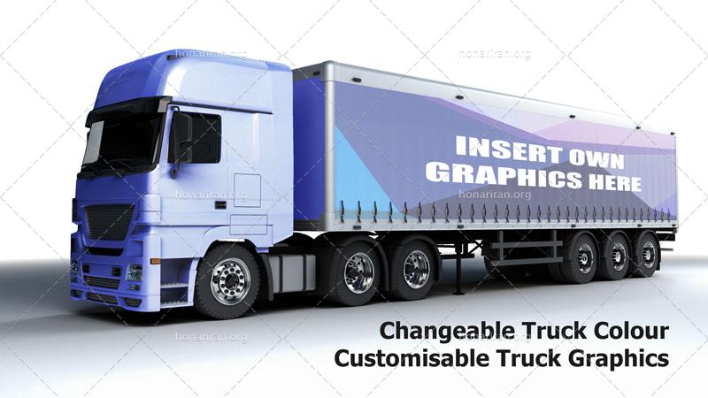 طرح موکاپ آماده کامیون مناسب برای بیزینس حمل و نقل