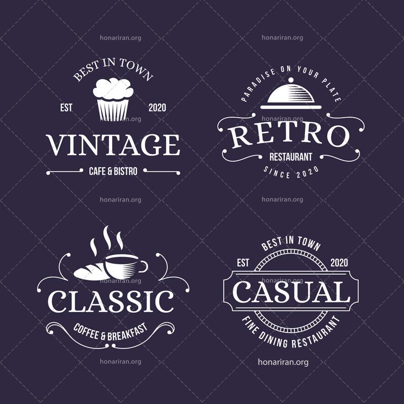 4 طرح آماده لوگو رستوران با فرمت eps