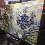 تابلو بوم نقاشیخط هنری مدرن ایرانی با شعر از لطف تو چون جان شدم از گالری چارگوش مدل 2212