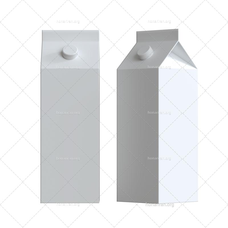 طرح آماده پاکت شیر سفید با بک گراند خالی
