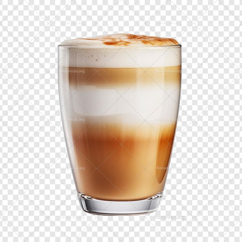 طرح آماده لیوان بزرگ قهوه لاته با بک گراند خالی