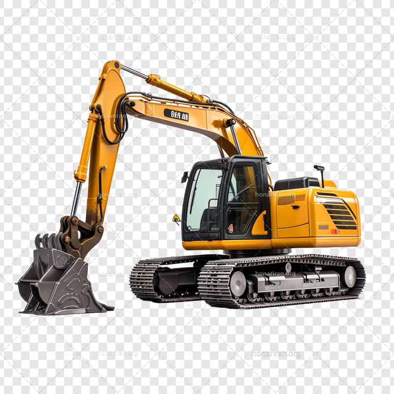 طرح آماده ماشین خاکبرداری با بک گراند خالی