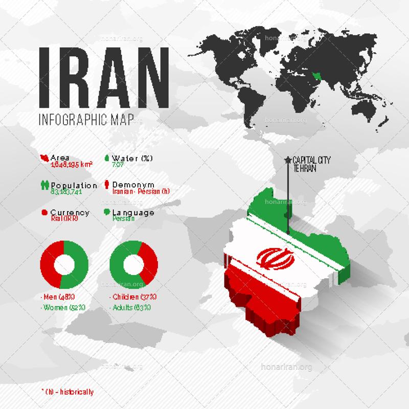 طرح آماده اینفوگرافیک نقشه ایران