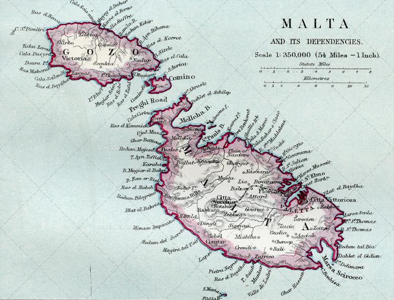 دانلود عکس و تصویر با کیفیت بالا نقشه جزیره مالتا