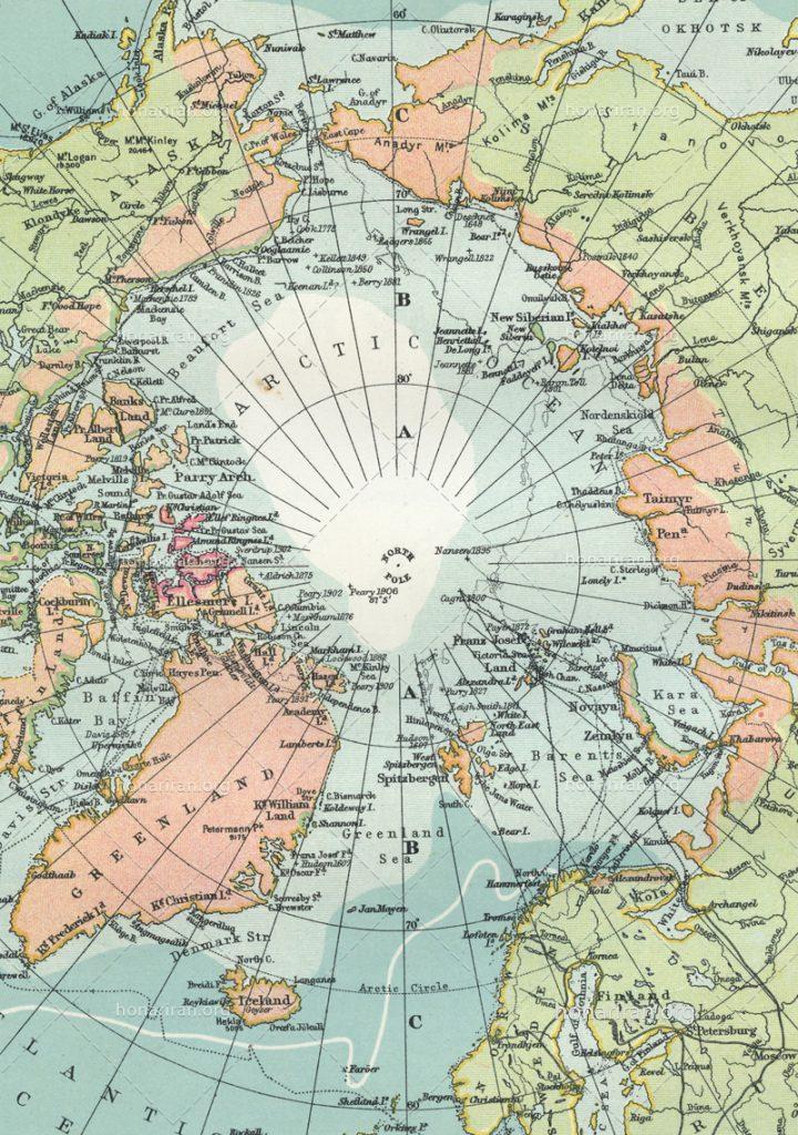 دانلود عکس و تصویر با کیفیت بالا نقشه قطب شمال