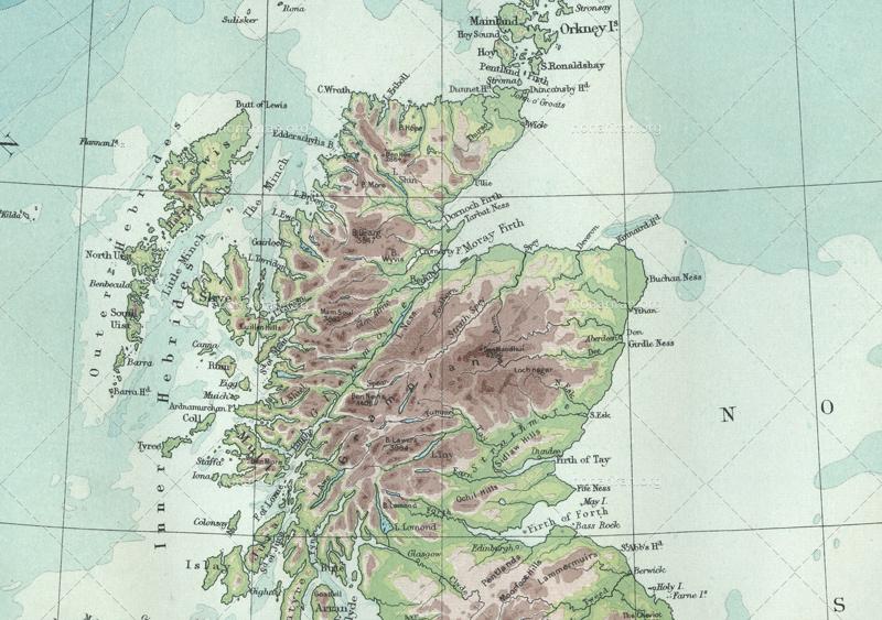 دانلود عکس و تصویر با کیفیت بالا نقشه بلندی های اسکاتلند