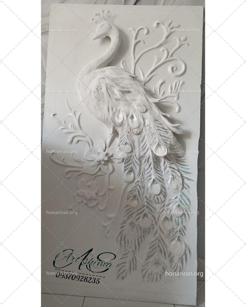 گچبری مدرن(نقش برجسته) طرح طاووس
