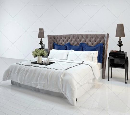 دانلود آبجکت تخت خواب دو نفره مدل 2