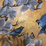تابلوی دکوراتیو رنگ و روغن گل و پرنده