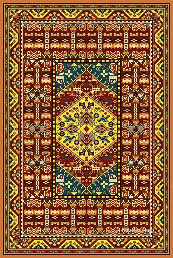 طرح هندسی احیا شده قدیمی فرش