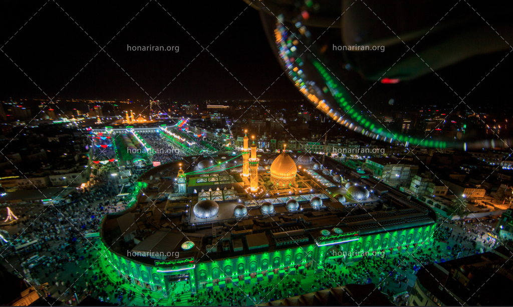 عکس بین الحرمین حرم اباعبدالله و حضرت عباس