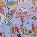 نقاشی مینیاتور ماه در چاه