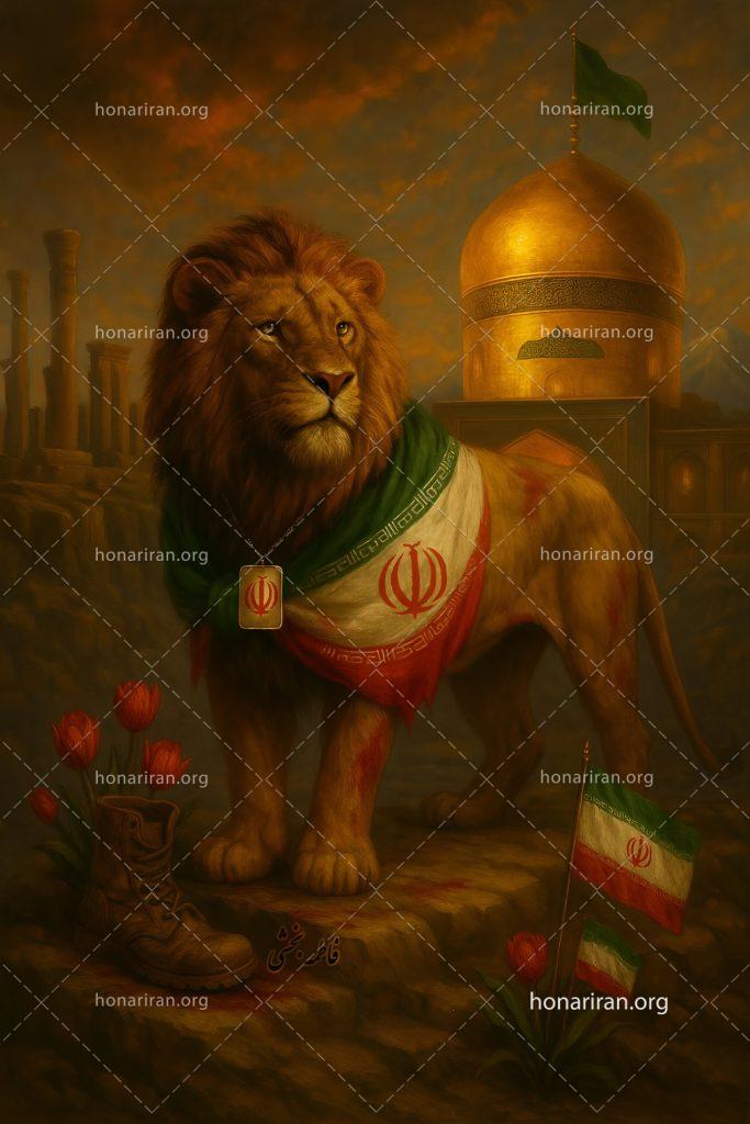 نقاشی دیجیتال نگهبان طلایی ایران