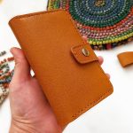 کیف پول مینی چرم طبیعی دستدوز