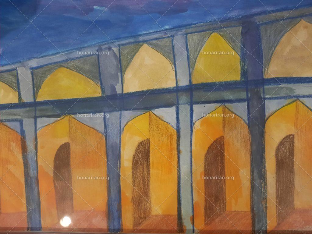 نقاشی آبرنگ طرح پل سی و سه پل(اصفهان)