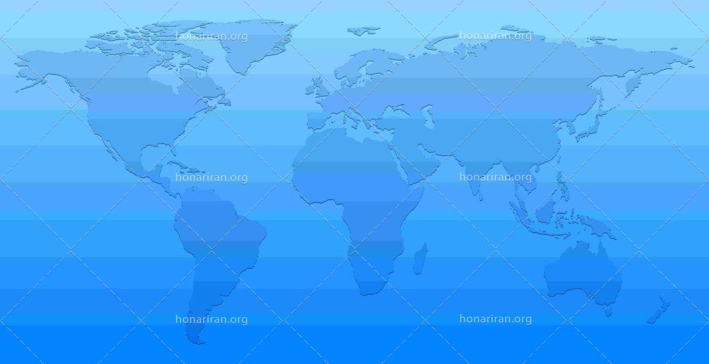 دانلود فایل JPG و EPS نقشه جهان آبی با کیفیت بالا
