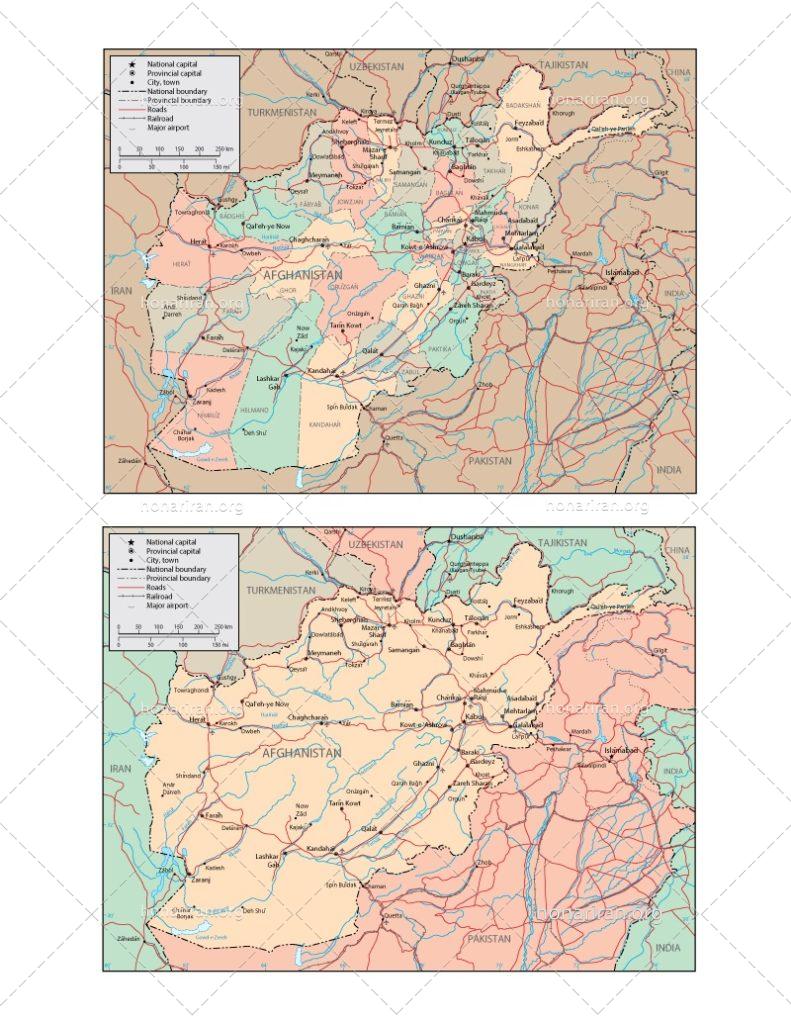 دانلود فایل JPG و EPS نقشه کشور افغانستان با کیفیت بالا